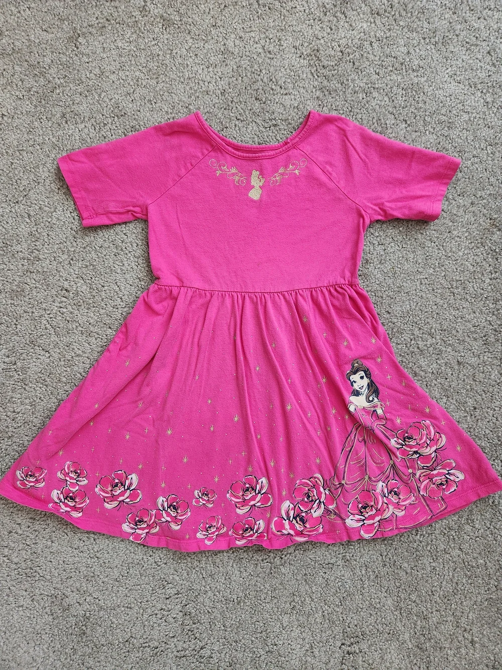 Girls 4/5T Pink Belle Mix & Match Bundle | Disney, Roses, Denim | 4 Pieces